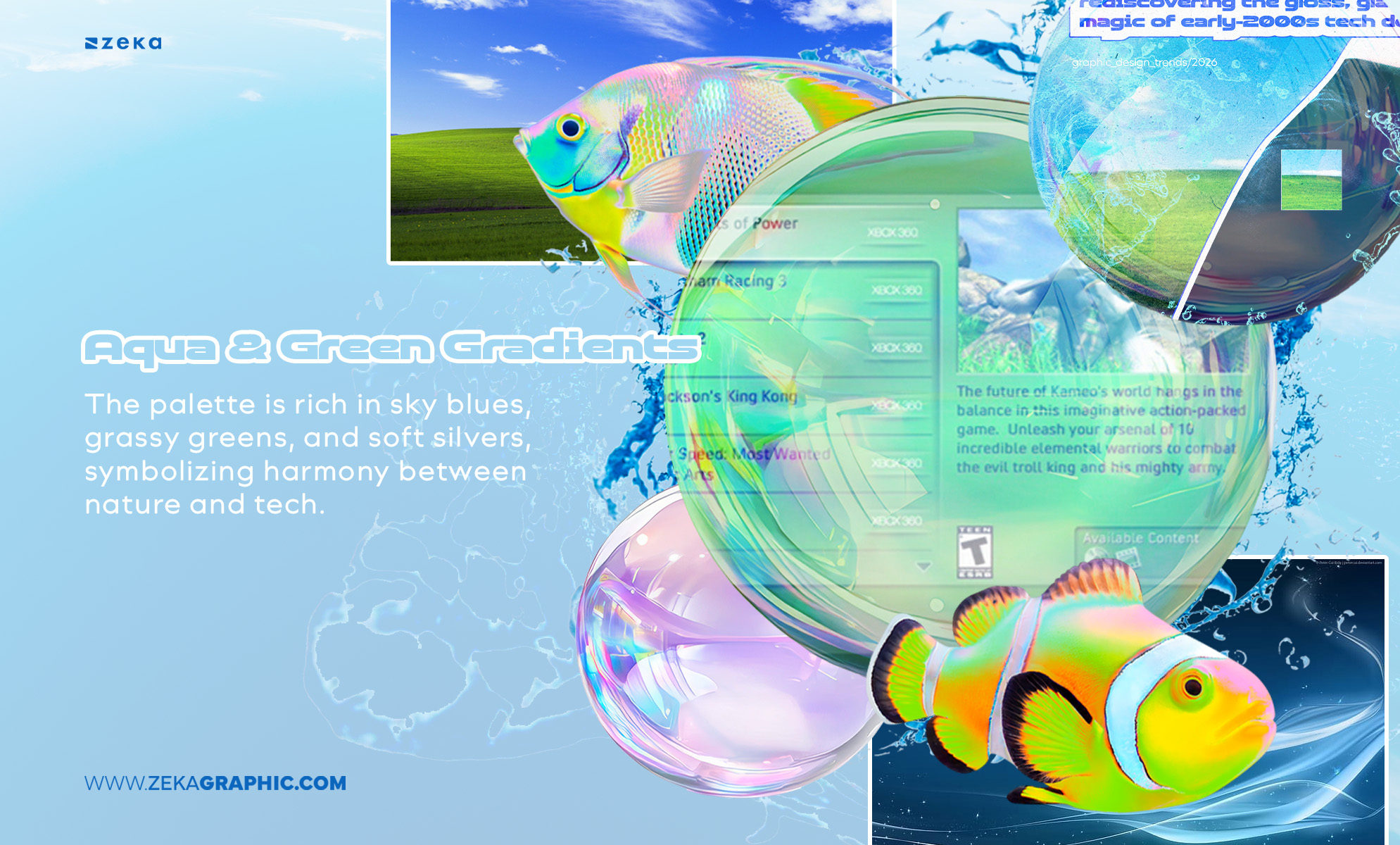 Key Characteristics of Frutiger Aero Aqua & Green Gradients