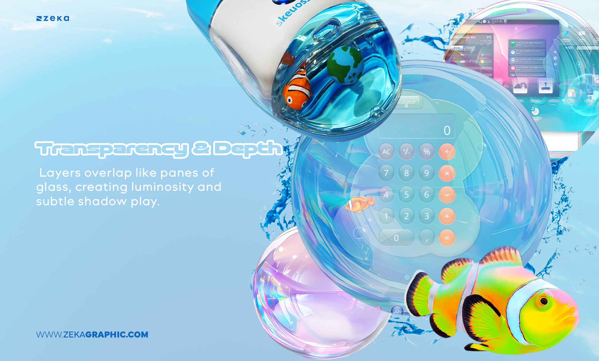 Key Characteristics of Frutiger Aero Transparency & Depth