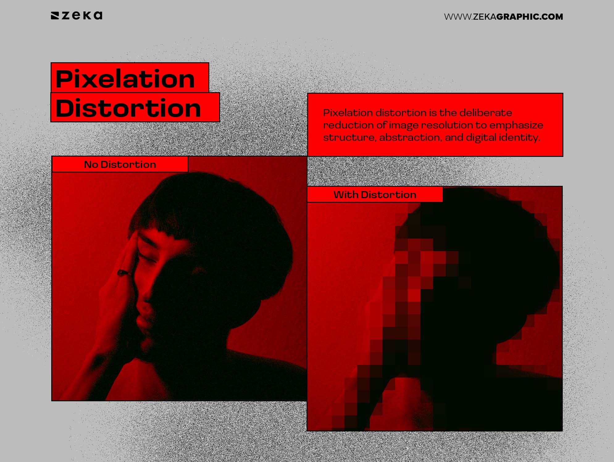 Distortion Used in Graphic Design Pixelation