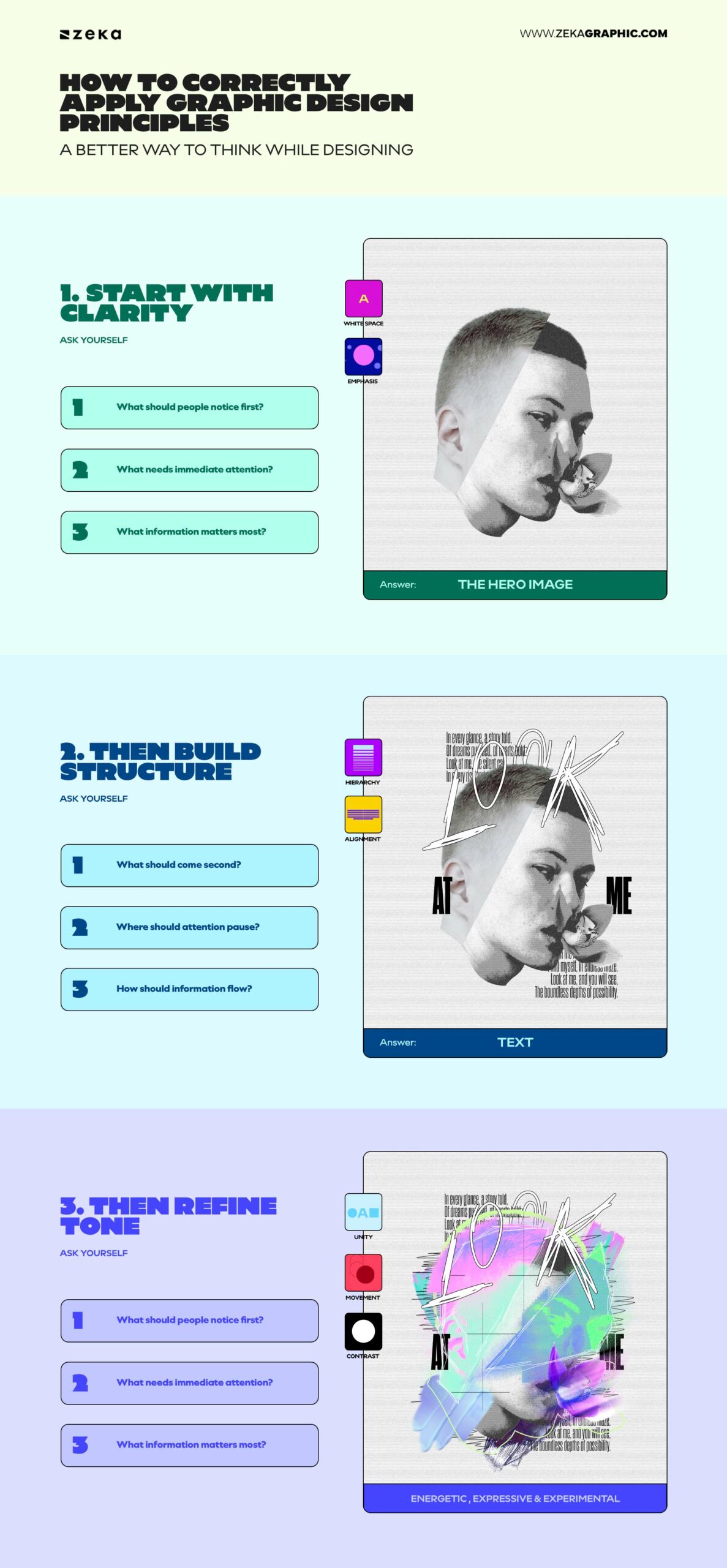 Hot to apply graphic design principles infographic