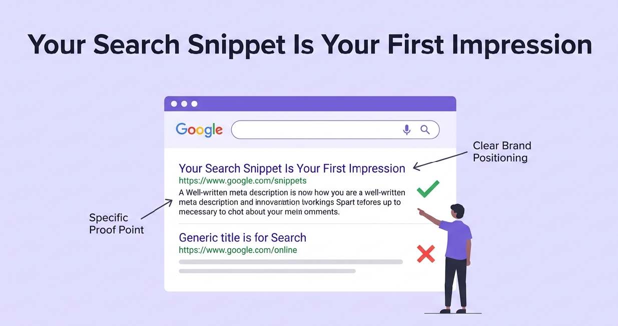Clarify Brand Positioning in Search Snippets and Metadata