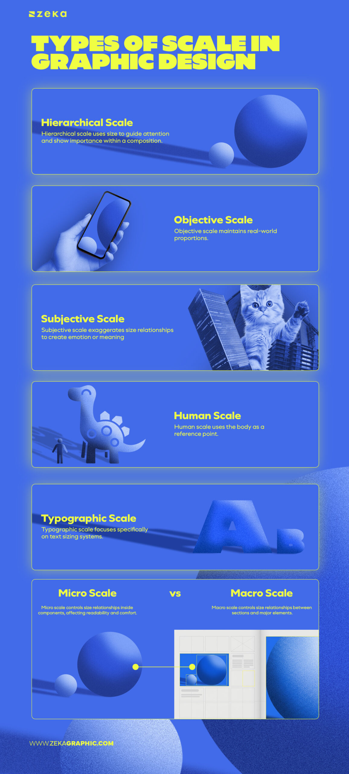 Types of Scale in Graphic Design infographic