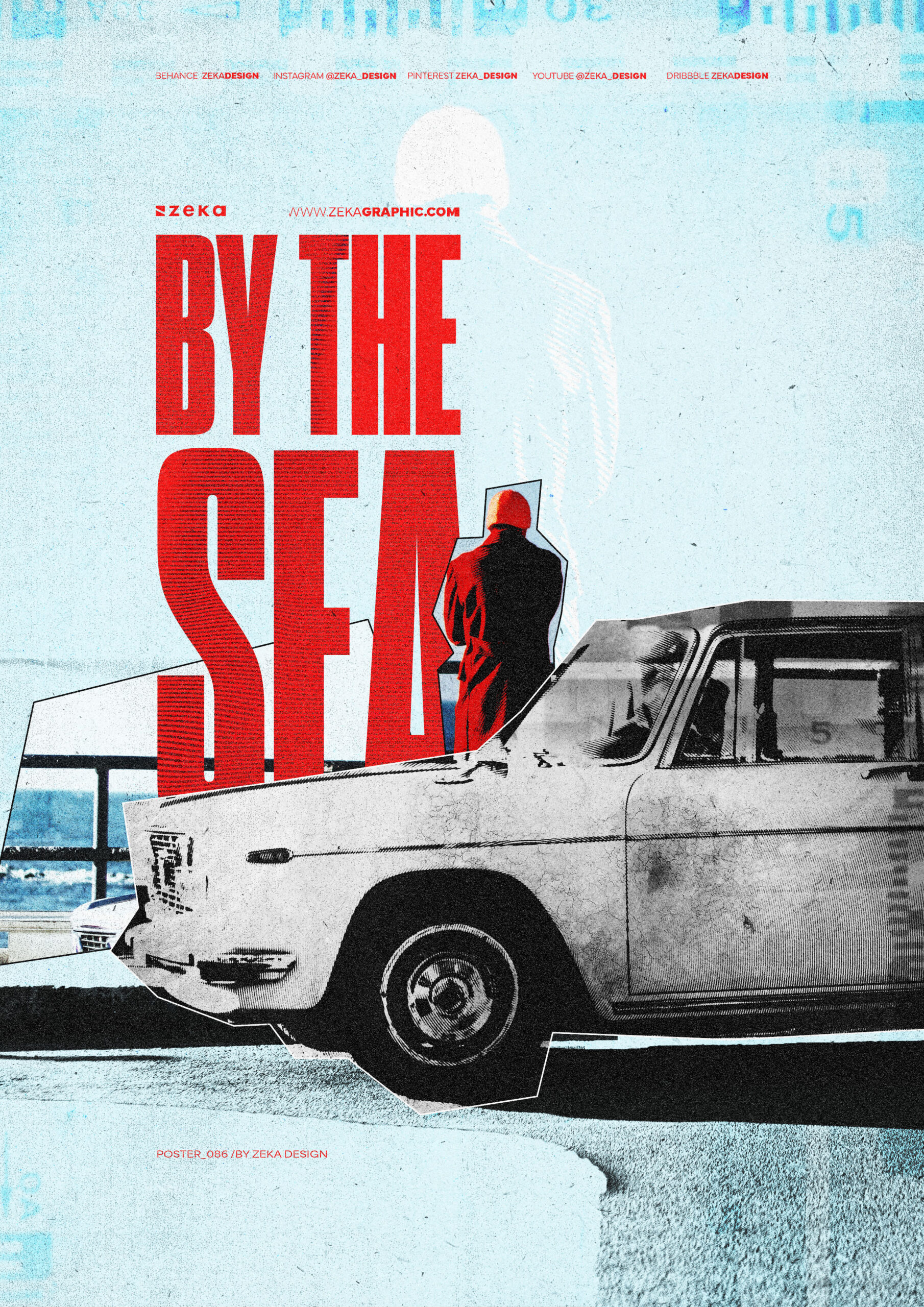Retro Travel Poster — “BY THE SEA”
