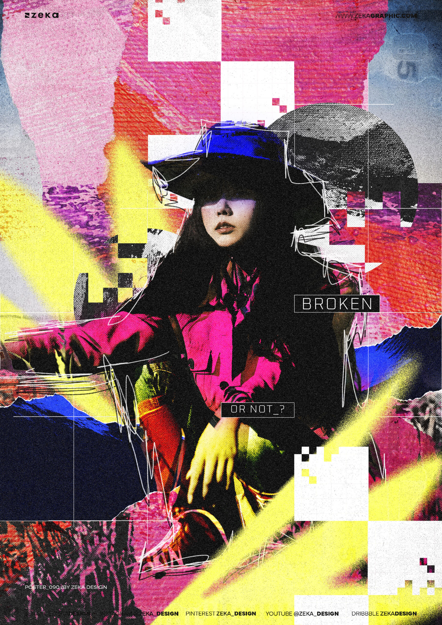 BROKEN OR NOT Experimental Fashion Poster Design